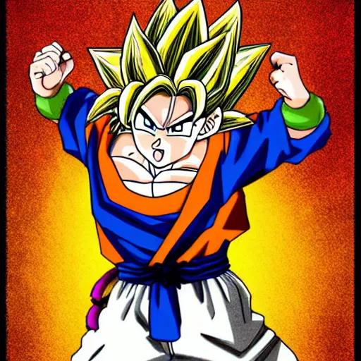 san goku super saiyan 1 0 0 in dragon ball z by akira