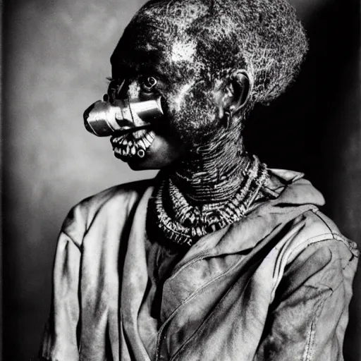 Image similar to afrofuturism by roger ballen,