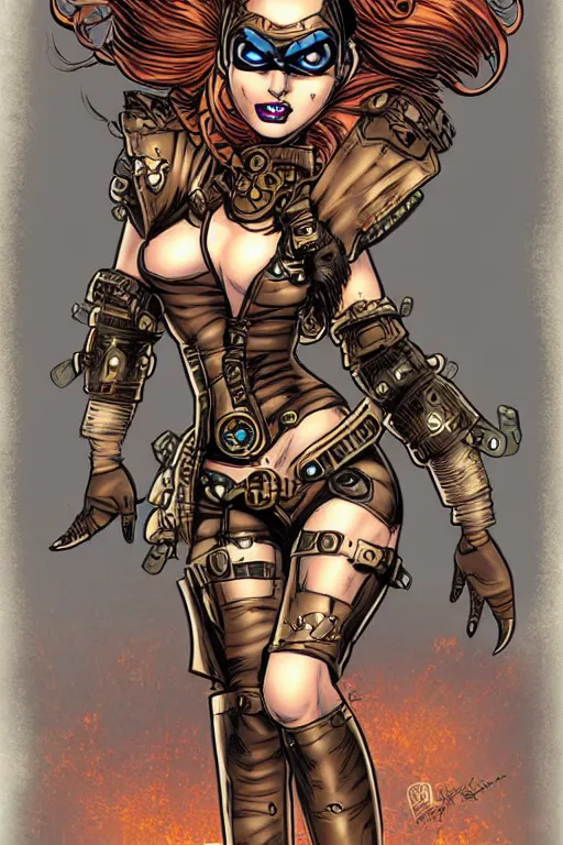 Prompt: steampunk superhero, digital art, comics style art, highly detailed