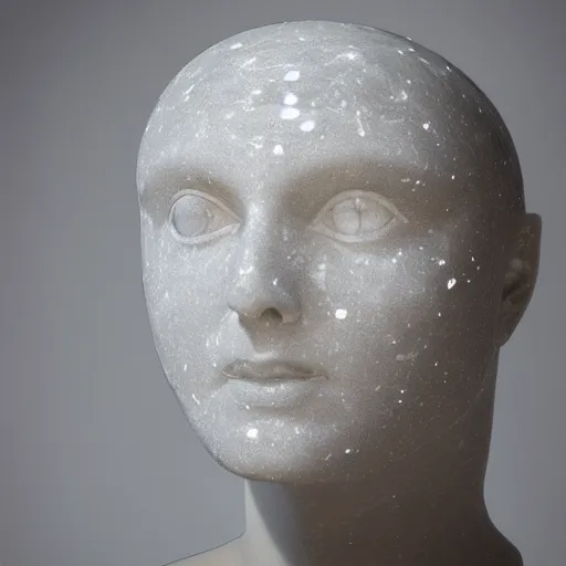 Prompt: light mask, marble, detailed, 8k, glowing