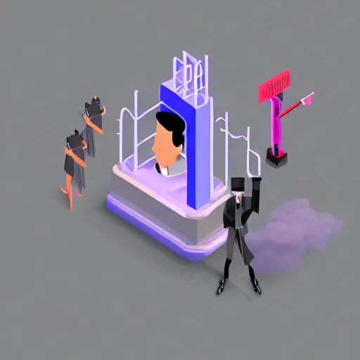 Prompt: an isometric portrait of a conductor, unreal engine, trending on artstation,