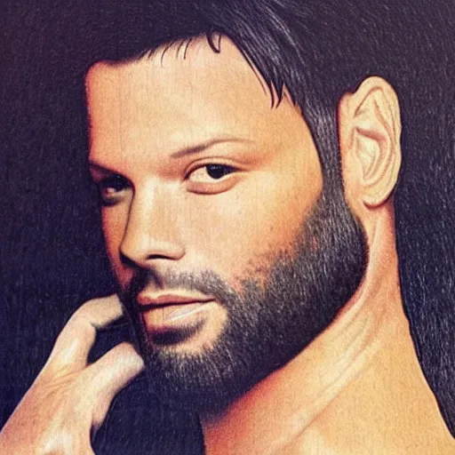 Image similar to ricky martin drawn by leonardo da vinci