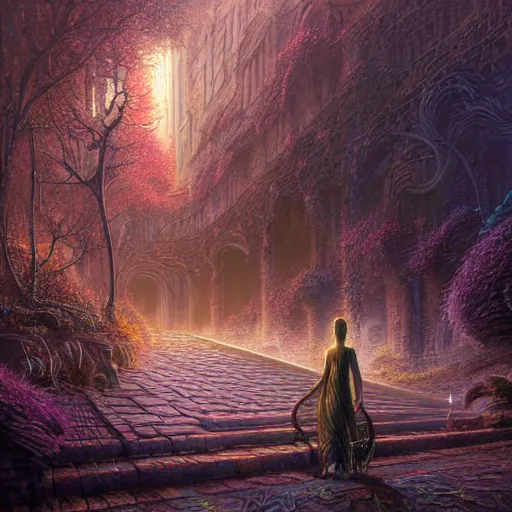 Image similar to hedgehog opalescent walkway quantum digital art matte painting hyper realism sharp focus intricate details by tomasz alen kopera, victo ngai, greg rutkowski, tim white, beksinski, artgerm, paul lehr, andreas rocha