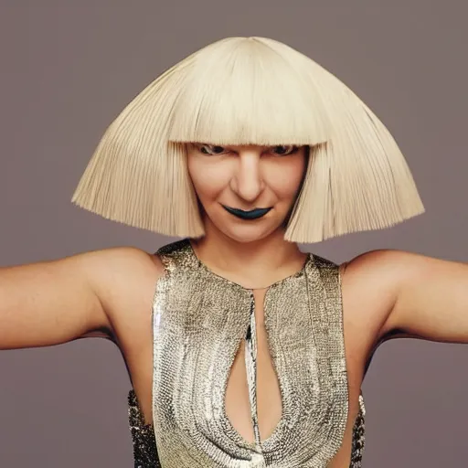 Image similar to Sia Furler photoshoot full body