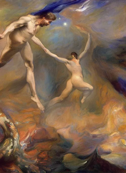 Image similar to abiogenesis, by john singer sargent and agostino arrivabene and joaquin sorolla