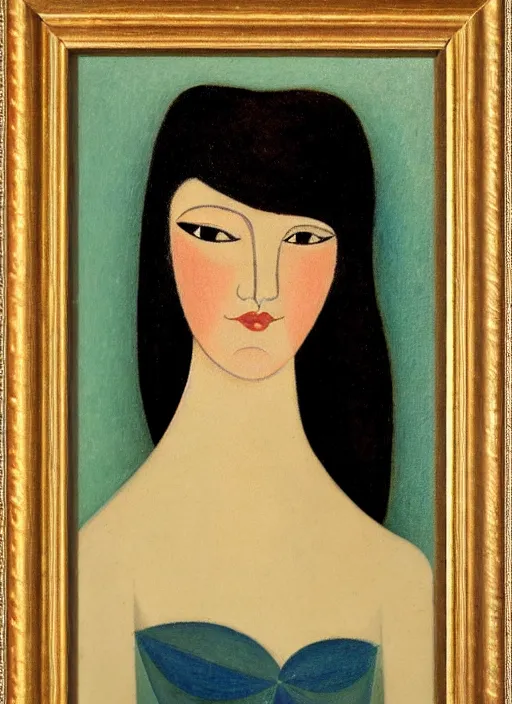 Prompt: a portrait of a pretty young lady by alice bailly