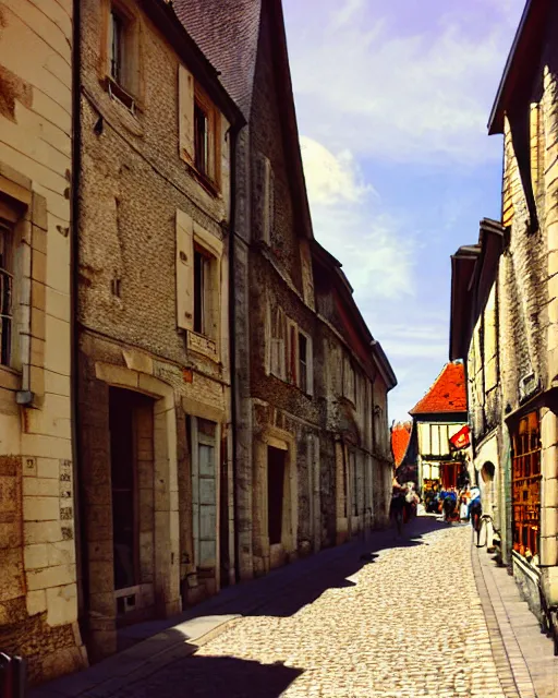 Image similar to old streets in the city of beaune, artstation