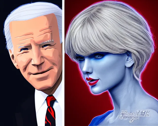 Image similar to portrait of taylor swift cosplay as joe biden, artgerm, extremely detailed, 8 k resolution