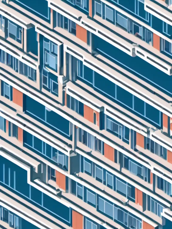 Image similar to Photo of Soviet apartment building, isometric, pixelart