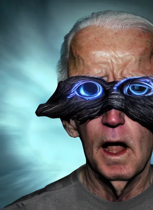 Prompt: hyper realistic ultra realistic blind seer photo furious fury laser eyes biden, high quality photo, detailed , 8k
