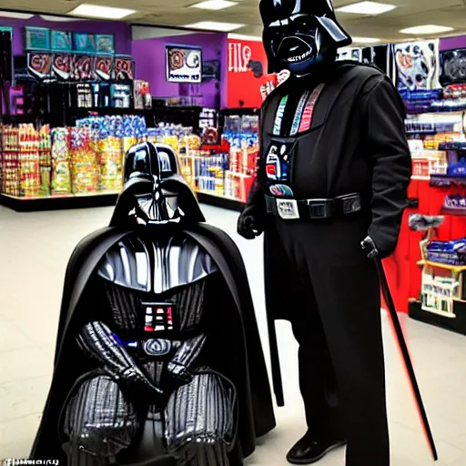 Prompt: I saw darts vader shopping yesterday it was so weird