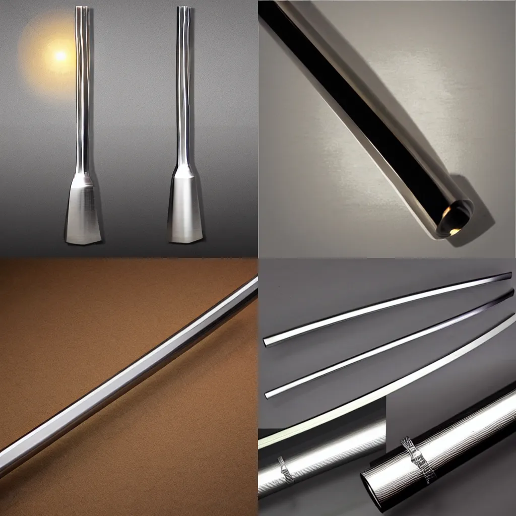 Prompt: etched stainless steel decorative katana, dynamic lighting, photography