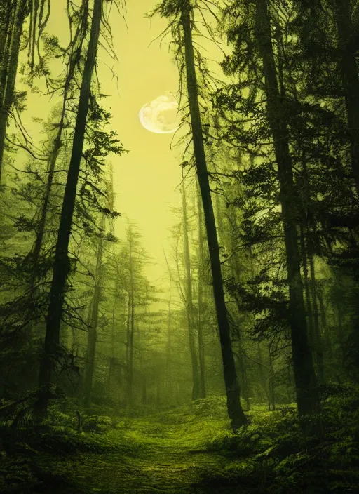 Image similar to 4 k, high details, thriller book cover of a forest with moon, realistic concept, unsplash photography, shutterstock, getty images, highly detailed photography, flickr