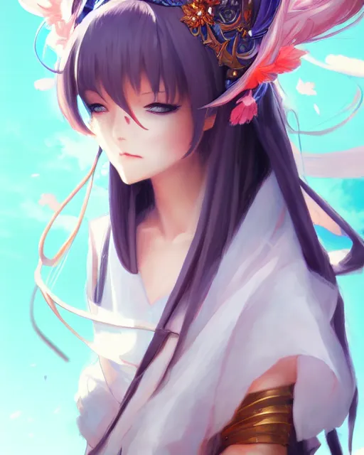 Image similar to character concept art of an anime goddess of awesome explosions | | cute - fine - face, pretty face, realistic shaded perfect face, fine details by stanley artgerm lau, wlop, rossdraws, james jean, andrei riabovitchev, marc simonetti, and sakimichan, tranding on artstation