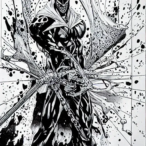 Prompt: todd mcfarlane drawing of spawn comic - book art, detailed, realistic