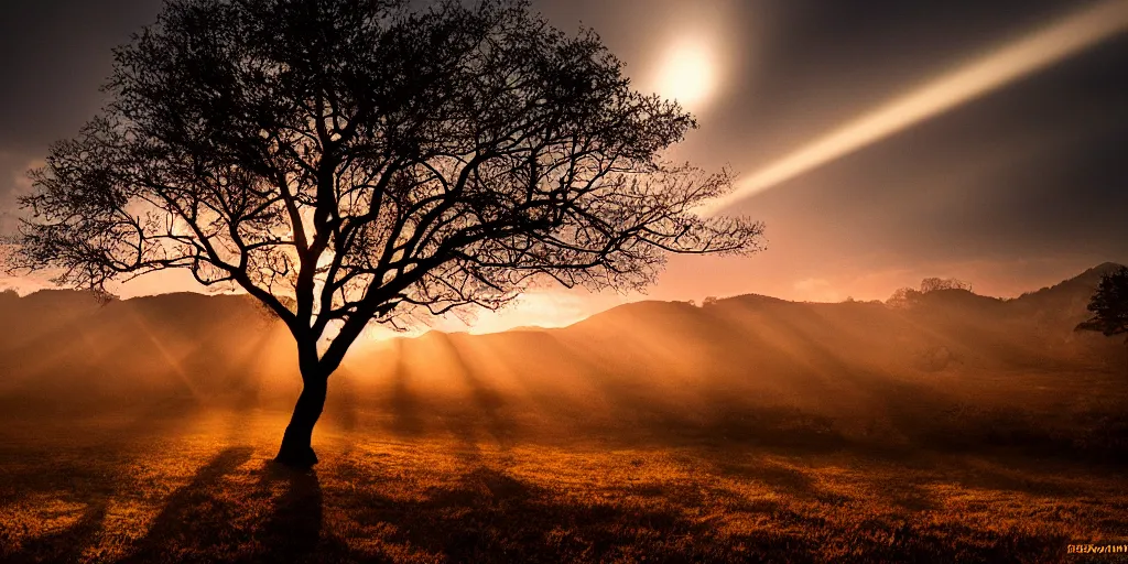 Prompt: twilight cinematic landscape atmospheric (((((god-rays))))) national geographic award winning