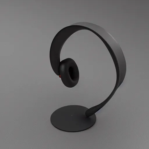 Image similar to wireless headphone stand stand stand, futuristic, techno, cyberpunk, product design, render, concept, fun, geometric