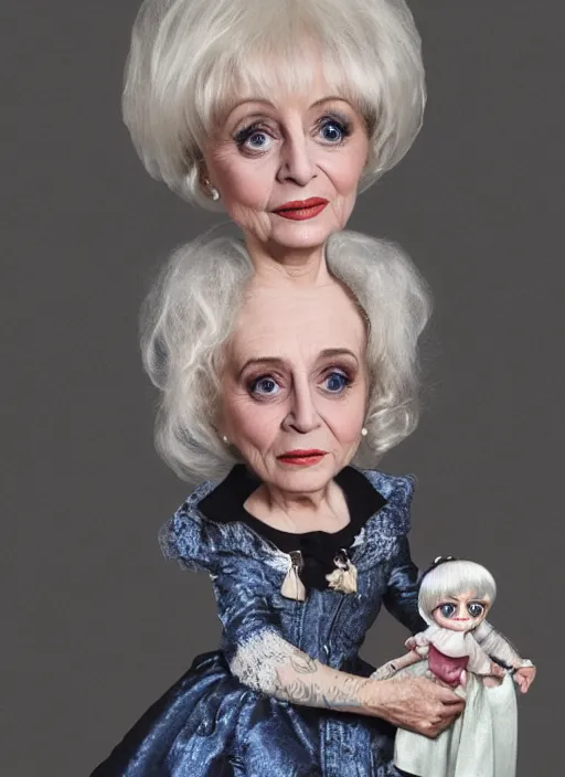 Image similar to young barbara windsor as a mark ryden doll, detailed digital art, trending on Artstation