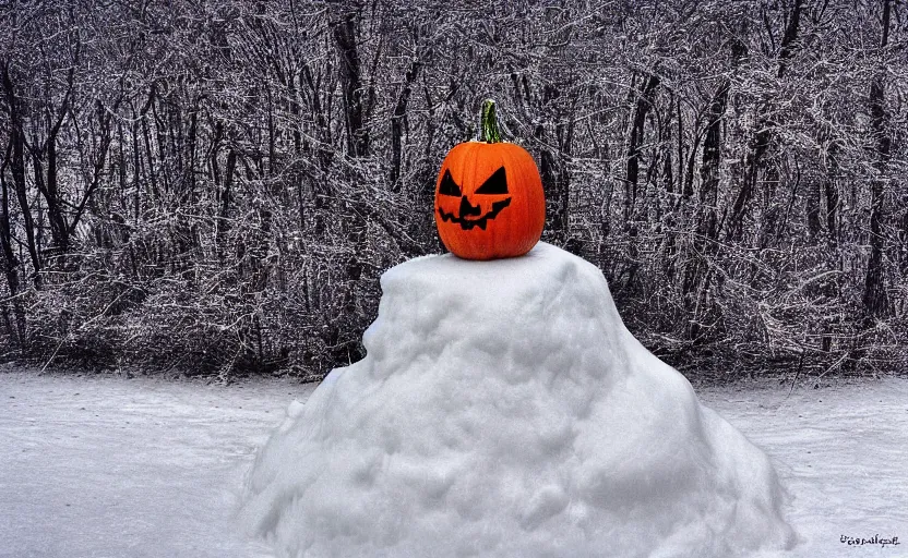 Image similar to “snowy halloween, HD photograph, award winning”