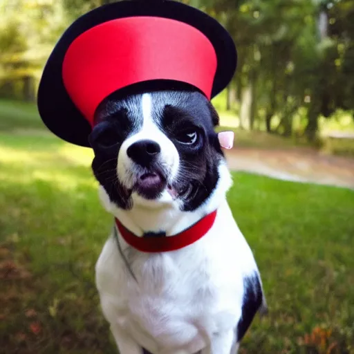 Image similar to cartoon dog wearing a tophat