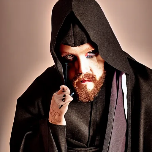 Image similar to fashion photo of goth obiwan kenobi