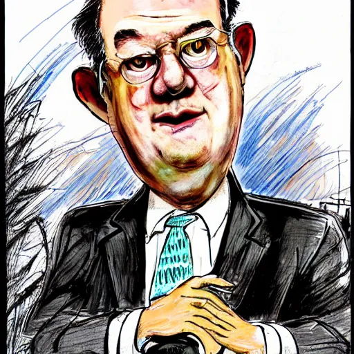 Image similar to newt gingrich painted by ralph steadman,