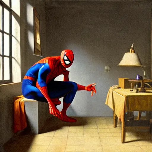 Image similar to spiderman by vermeer