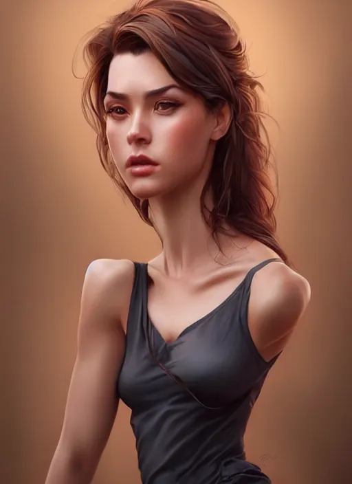 Prompt: full length photo of a gorgeous young woman in the style of stefan kostic, realistic, sharp focus, 8k high definition, insanely detailed, intricate, elegant, art by stanley lau and artgerm