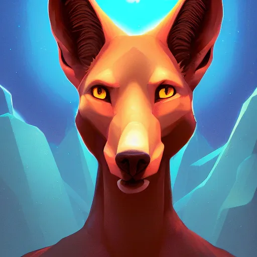 Prompt: portrait of anubis, an antropomorphic creature with coyote face, dark hair, mattepainting concept blizzard pixar maya engine on cold night stylized background splash comics global illumination lighting artstation lois van baarle, ilya kuvshinov, rossdraws