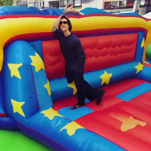 Prompt: tom cruise bouncy castle