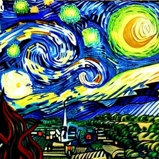 Image similar to peter griffin in starry night painting in the style of dali