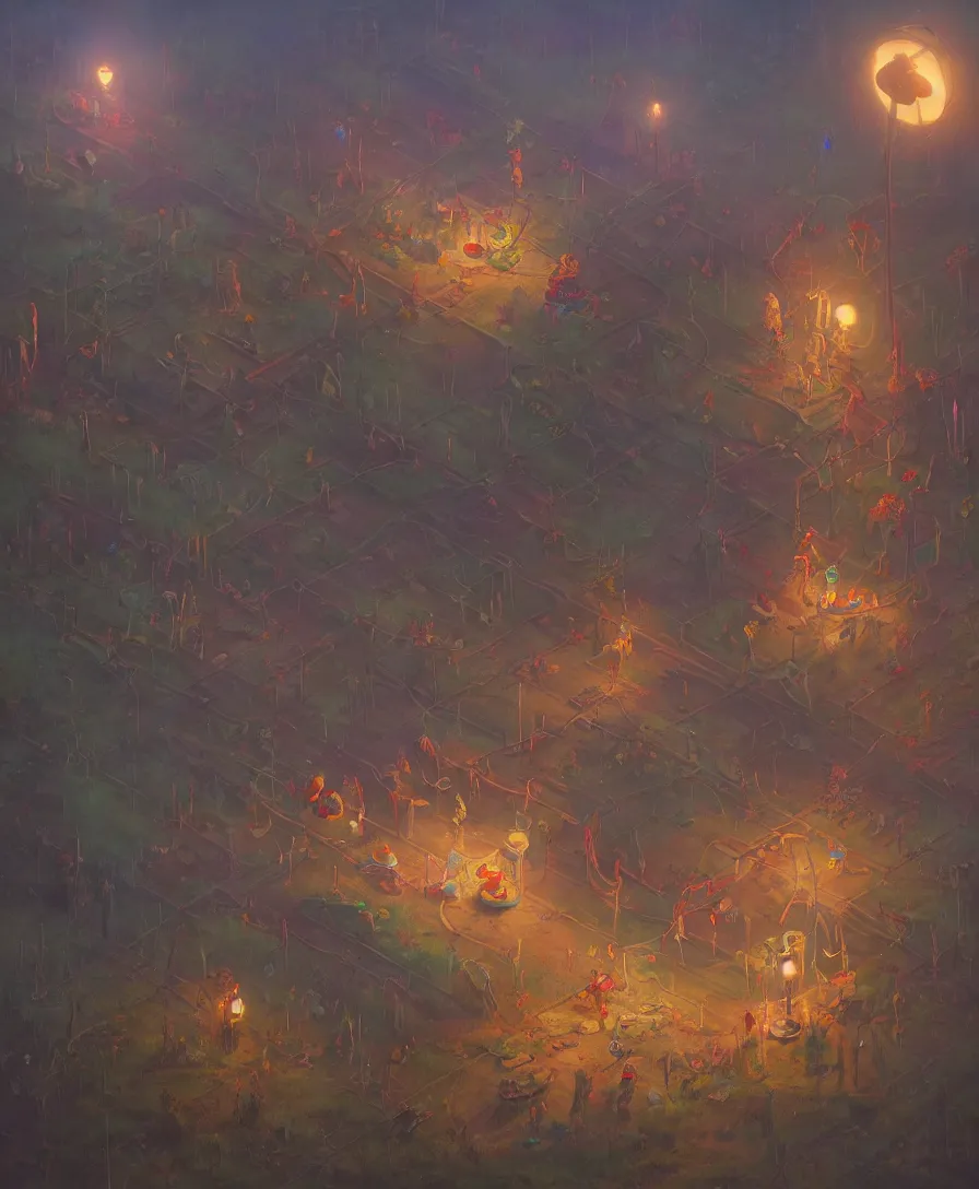 Prompt: clown afterlife, illustrated by Simon Stålenhag and Gaston Bussiere, 35mm lens, beautiful volumetric lighting style atmosphere, intricate, ultra detailed, photorealistic, trending on artstation 8k