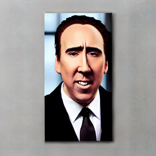 Image similar to nicholas cage as a muppet puppet portrait, cinematic, realistic photography