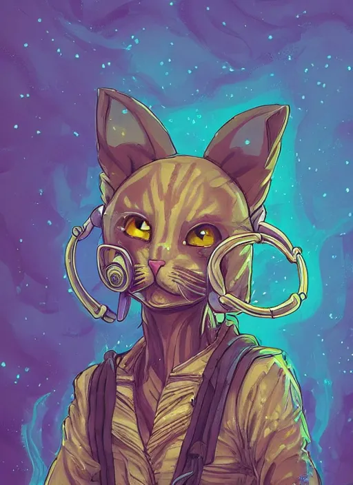 Prompt: cat seahorse fursona wearing headphones, autistic bisexual graphic designer and musician, attractive androgynous fluffy humanoid character design, sharp focus, weirdcore voidpunk digital art by artgerm, akihiko yoshida, louis wain, simon stalenhag, wlop, noah bradley, furaffinity, pinterest, artstation hd, trending on deviantart