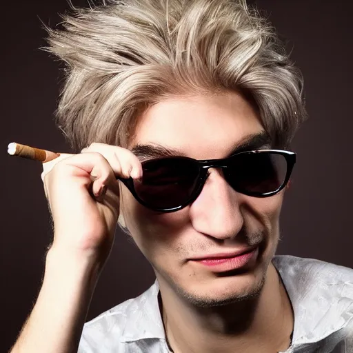 Prompt: xqc smoking a cigarrette