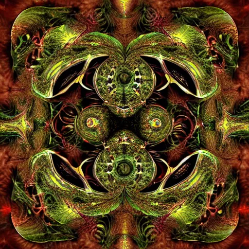 Prompt: a fractal with a goblin in front of it