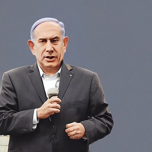 Prompt: bibi netanyahu as a homeless person
