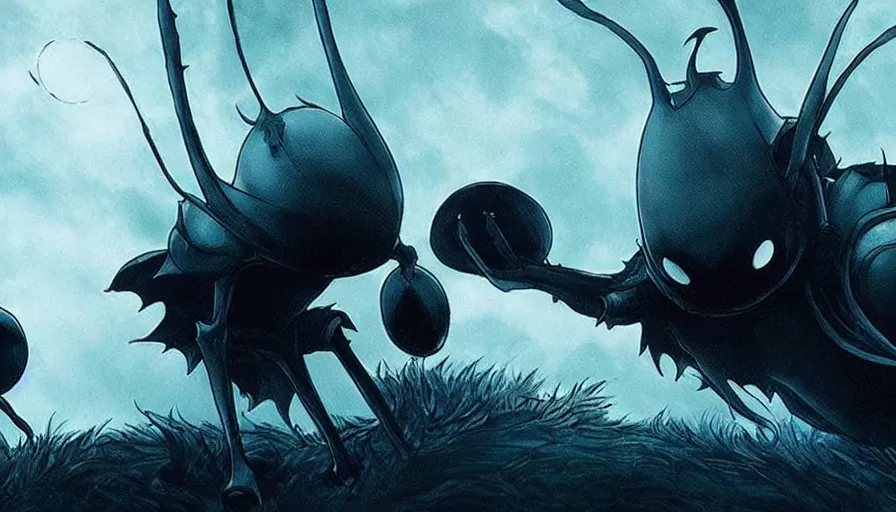 Prompt: Hollow Knight live action movie adaptation, directed by Guillermo Del Toro, IMAX cinematography by Roger Deakins, dark fantasy, principal photography