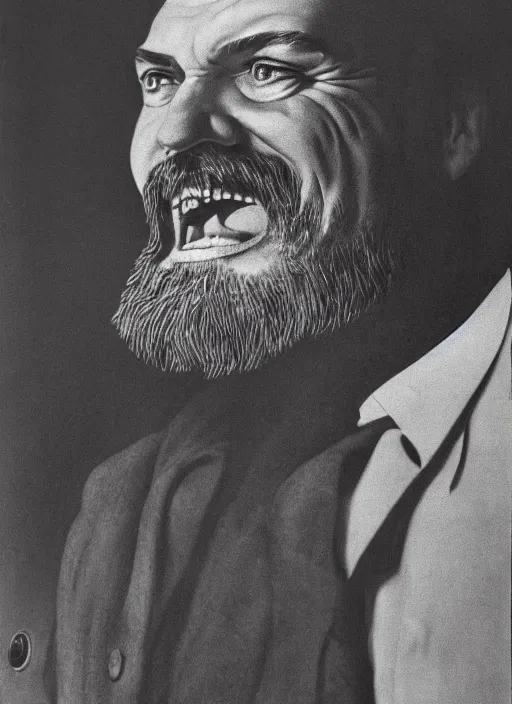 Image similar to hyper detailed portrait of smiling lenin by richard avedon, color, dslr