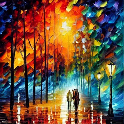 Prompt: “the end of the world, style of Leonid afremov”