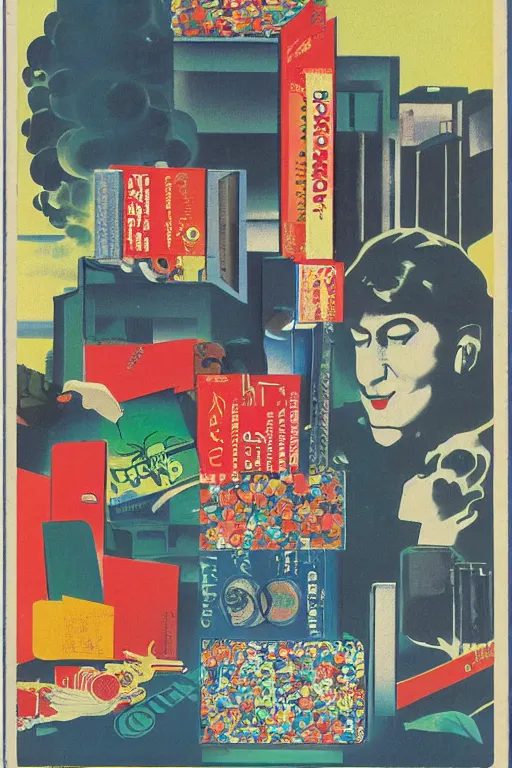 Image similar to design for a vintage cigarette pack by tadanori yokoo