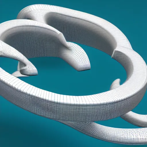 Prompt: geometric 3 d objects sea line, houdini render