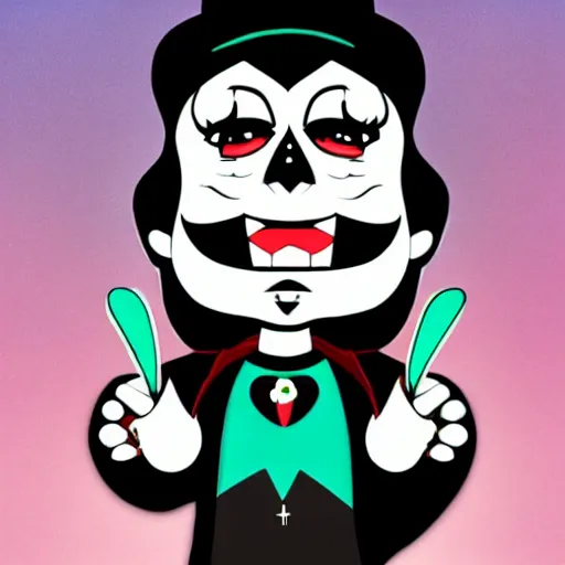 Prompt: papa emeritus iv in the style of the powerpuff girls