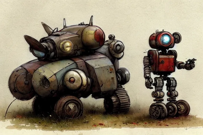 Image similar to adventurer ( ( ( ( ( 1 9 5 0 s retro future robot mouse battlemech mecha wagon house. muted colors. ) ) ) ) ) by jean baptiste monge!!!!!!!!!!!!!!!!!!!!!!!!! chrome red