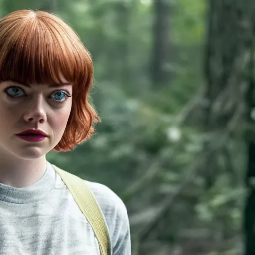 Prompt: Emma Stone in Stranger Things