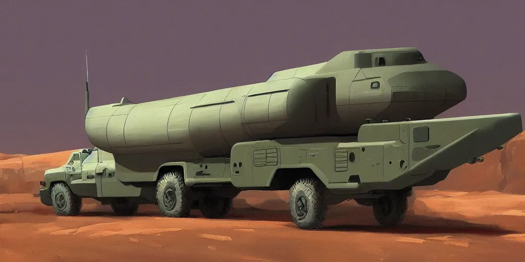 Prompt: accurate image of the himars vehicle by goro fujita