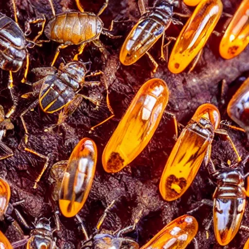 Image similar to insects encased in amber