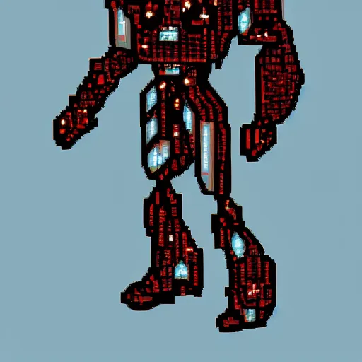 Image similar to cyborg by pixel art