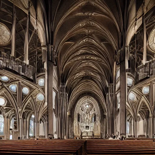 Image similar to detailed beautiful high quality digital art of a magnificent Catholic Cathedral, 4K detailed, artstation