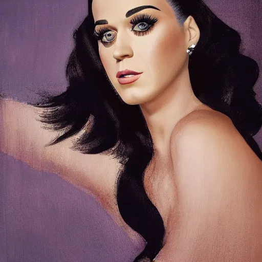 Prompt: katy perry, head and shoulders portrait, extremely detailed masterpiece, one single continues line.